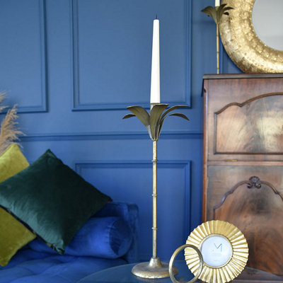 Madison & Mayfair Art Deco Gold Palm Tree Candle Holder from B&Q