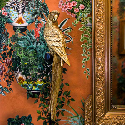 Madison & Mayfair Art Deco Gold Parrot Statue Mounted On A Black Stand from B&Q