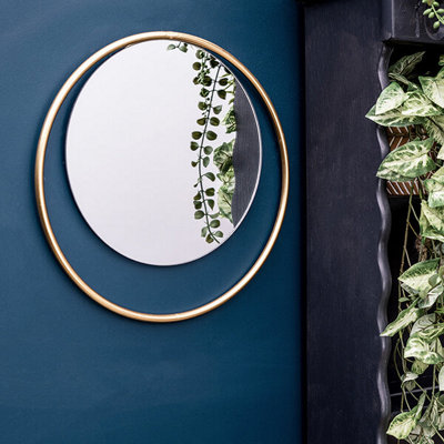 Madison & Mayfair Art Deco Style 37Cm Round Mirror With A Gold Circular Frame from B&Q
