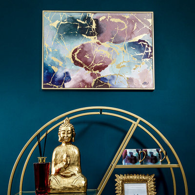 Madison & Mayfair 50X70Cm Watercolour Style Framed Canvas With A Gold Frame