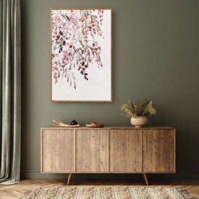 Madison & Mayfair Floral Watercolour Canvas In A Wooden Frame
