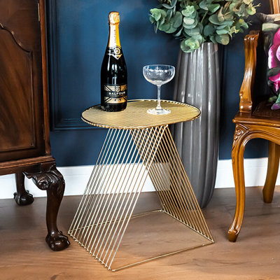 Madison & Mayfair Art Deco Style Wire TableGold from B&Q