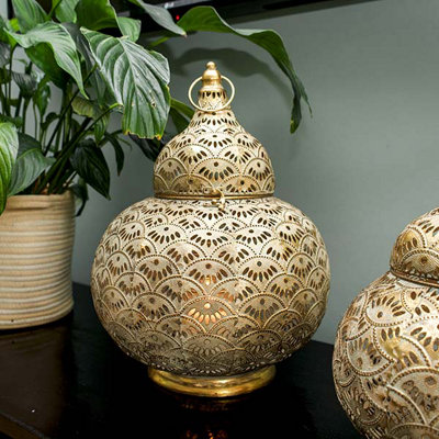Madison & Mayfair Exquisite Large Gold Lantern With Intricate Detailing from B&Q