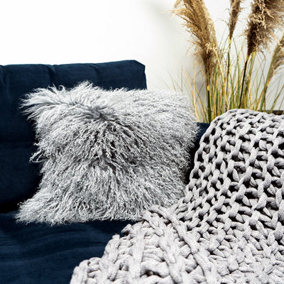 Madison & Mayfair Chunky Knit Throw Blanket In Grey
