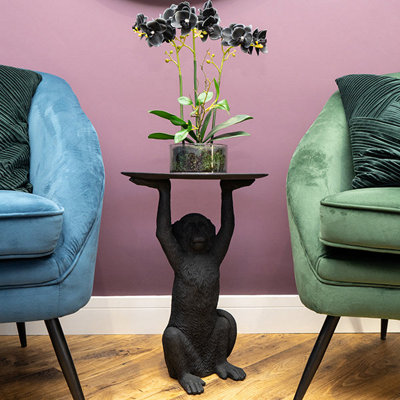 Madison & Mayfair Art Deco Monkey Side Table In Black from B&Q