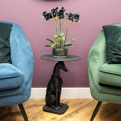 Madison & Mayfair Black Greyhound Solid Side Table from B&Q