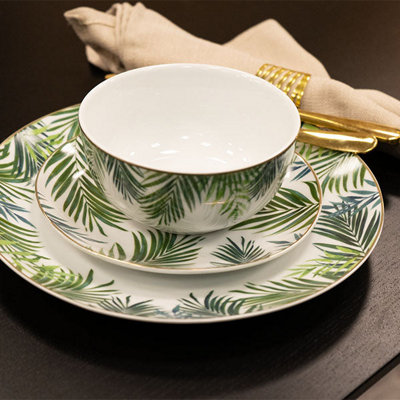 Madison & Mayfair Set Of Four Emerald Green Eden Decal Rice Bowls from B&Q