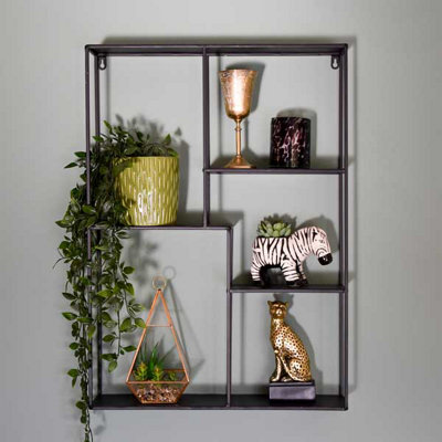 Madison & Mayfair 70Cm Rectangular Wall Shelf Unit Black