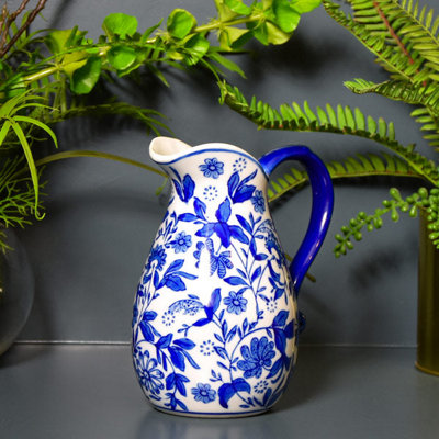 Madison & Mayfair JugBlue/white Floral Design from B&Q