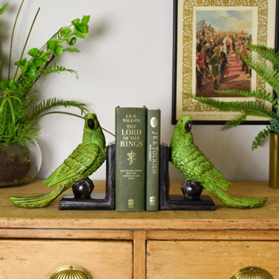 Madison & Mayfair Exotic Green Parrot Ball Bookends from B&Q
