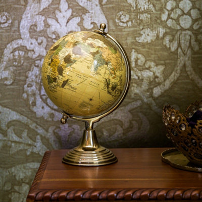 Madison & Mayfair Elegant Cream & Gold World Globe from B&Q