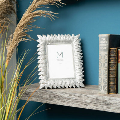 Madison & Mayfair Art Deco Style Silver Leaf Design Photo Frame