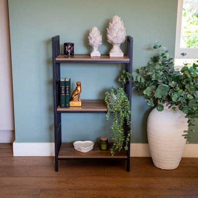 Madison & Mayfair Modern Fusion: Oak Wood And Metal 3-Shelf Freestanding from B&Q