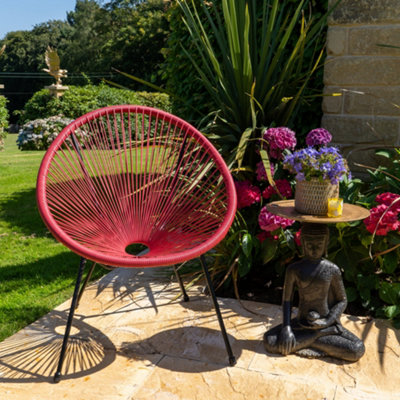 Madison & Mayfair Bright Red Outdoor Metal Egg Chair