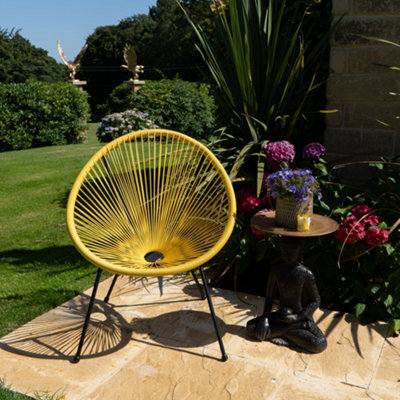 Madison & Mayfair Yellow Outdoor Metal Egg Chair