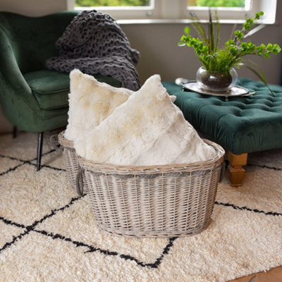 B&Q -  Wicker Oval Log Storage Basket
