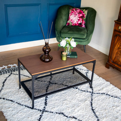 Madison & Mayfair Yellow Oak Coffee Table With Black Frame from B&Q