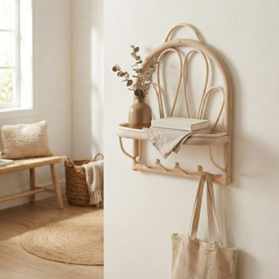 Madison & Mayfair Wall-Mounted Natural Rattan Shelf from B&Q