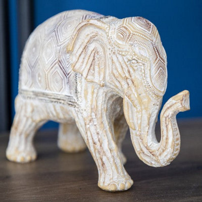 Madison & Mayfair Large White Elephant Resin Ornament from B&Q