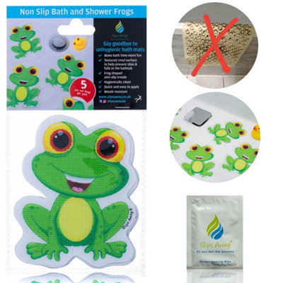 Slips Away Anti Slip Kids Bath Stickers Friendly Frog (5X Pack )