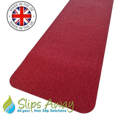 Slips Away Anti Slip Tread Cleats Pre Cut Tiles 150mm X 610mm Red 3 Pack from B&Q