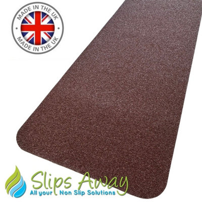 Slips Away Anti Slip Tread Cleats Pre Cut Tiles 150mm X 610mm Brown 5 Pack from B&Q