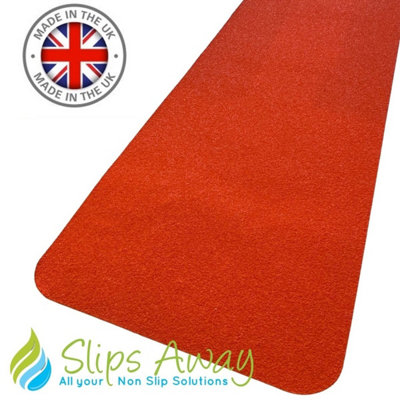 Slips Away Anti Slip Tread Cleats Pre Cut Tiles 150mm X 610mm Orange 3 Pack from B&Q