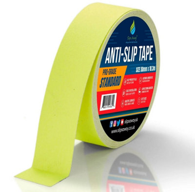 Slips Away Non Slip Tape Roll ProAnti Slip Traction For Indoor/outdoor 50mm X 18.3M Fluorescent-Yellow from B&Q