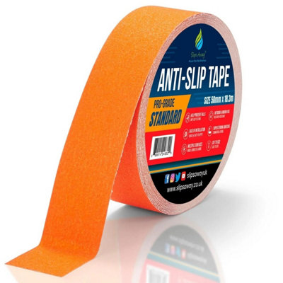 Slips Away Non Slip Tape Roll ProAnti Slip Traction For Indoor/outdoor 50mm X 18.3M Orange from B&Q