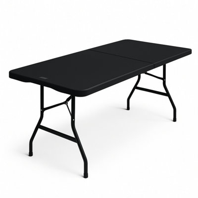Durabull Black 6Ft Folding Trestle Table 180Cm White Folding Table from B&Q