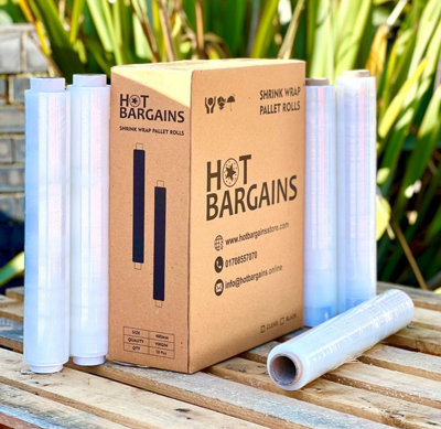 B&Q -  Clear Pallet Shrink Wrap 20 Pack 400mm X 250M 25 Micron Heavy Duty Film
