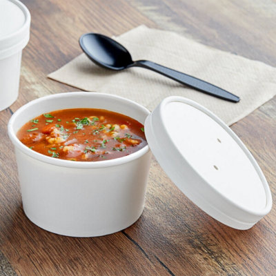 B&Q -  Soup Containers 50 Pack 16Oz 454Ml Kraft Paper With Lids