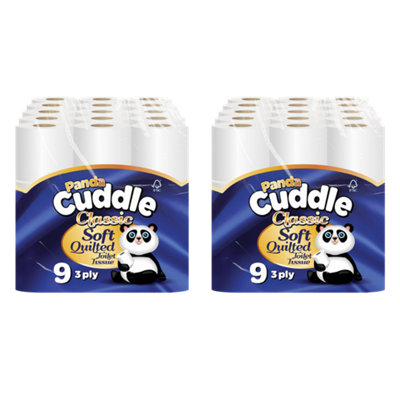 Panda Cuddle Classic Toilet Tissue Rolls 3Ply 9X5 from B&Q
