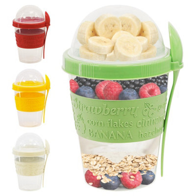 Geezy Breakfast Pot With Lid Spoon Yoghurt Porridge Overnight Oats Bpa Free Container from B&Q