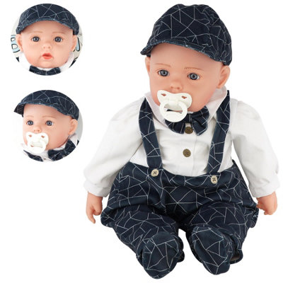 Bibi Doll Baby Doll Boy 20" Lifelike Soft Body With Sounds & Dummy - Pebble Bibi Doll Toy