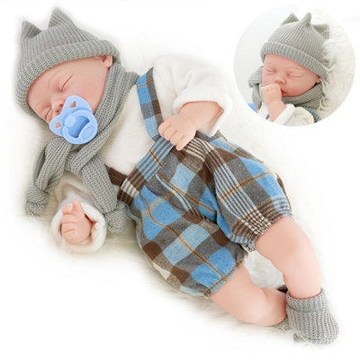 Bibi Doll Lifelike Soft Sleeping Baby Doll Boy Toy Blue Design & Sounds 18" Bibi Doll from B&Q