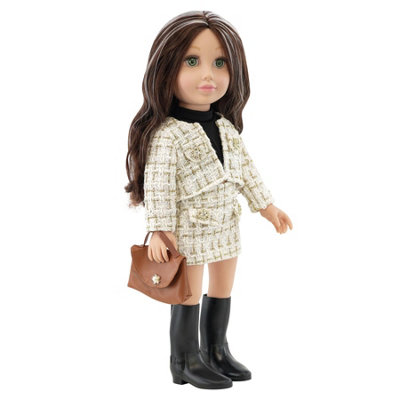 Bibi Doll 18" Fashion Baby Doll Kiara Stylish Movable Toy Curl Long Hair Gift Bibi Doll from B&Q
