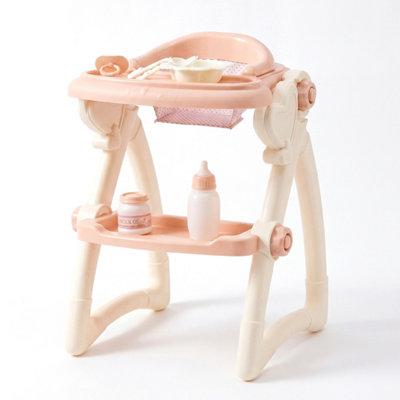 Bibi Doll Baby Doll Highchair With Feeding Accessories Cutlery & Bottle Playset Bibi Doll from B&Q