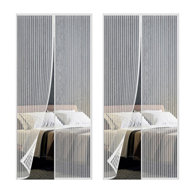 Geezy Magnetic Insect Door Screen Net Mesh Curtain Mosquito Fly Bug White Set Of 2