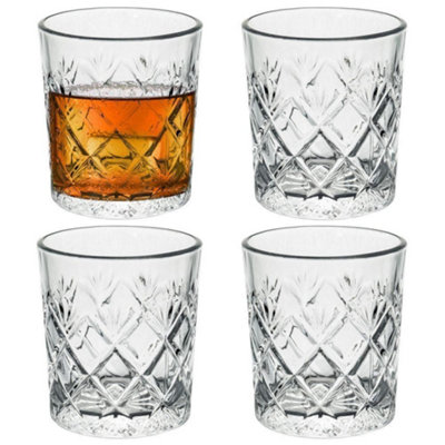 Geezy Set Of 4 Whisky Glasses Scotch Vodka Cocktail Drinking Glassware Tumbler 230Ml from B&Q