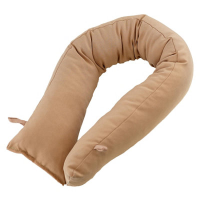 Geezy Plain Fabric Draught Excluder Stopper Energy Saver Door Window Draft Guard Beige