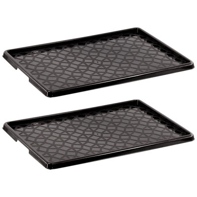 Geezy 2 Pc Boot Trays Indoor Outdoor Plastic Shoe Mat Drip Board For Muddy Wellies from B&Q