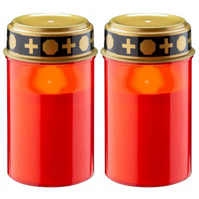 Geezy Led Grave Candle Memorial Cemetery Decorative Flickering Candle Light Set Of 2 from B&Q