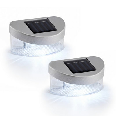 Geezy Solar Powered Led Garden Fence Lights Waterproof Outdoor Wall Lights Set Of 2 from B&Q