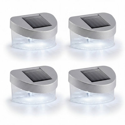 Geezy Solar Powered Led Garden Fence Lights Waterproof Outdoor Wall Lights Set Of 4 from B&Q