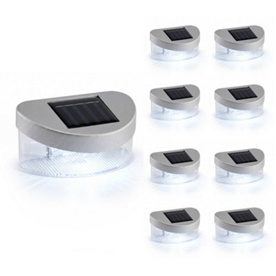 Geezy Solar Powered Led Garden Fence Lights Waterproof Outdoor Wall Lights Set Of 8 from B&Q