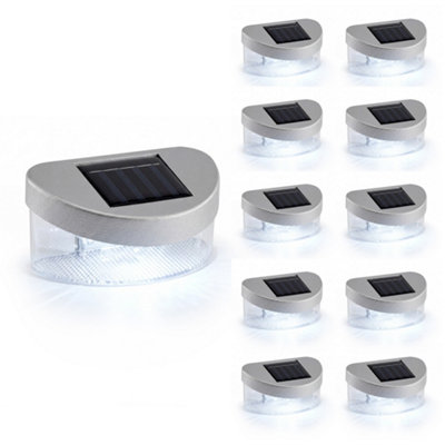 Geezy Solar Powered Led Garden Fence Lights Waterproof Outdoor Wall Lights Set Of 10 from B&Q