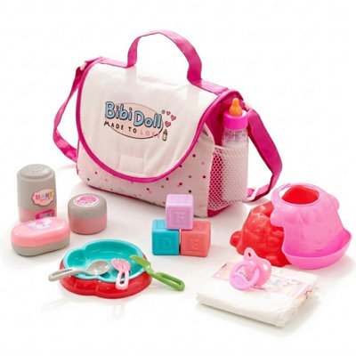 Bibi Doll Baby Doll Changing Bag With Accessories Nappy Mat Magic Milk Bottle Feeding Toy from B&Q