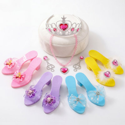 The Magic Toy Shop Girls Princess Shoes Dress Up Accessories Kids Jelly Heels Play Set Pretend Toy from B&Q
