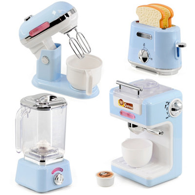 The Magic Toy Shop Kids Pretend Play Toys Kitchen Appliances Set Coffee Toaster Mixer Blender Food from B&Q